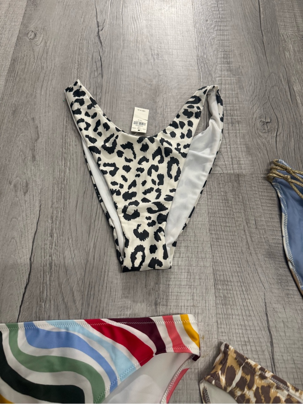 aerie Mixed Print Bikini Bottoms — Leopard, Black, Blue & Rainbow - Picture 6 of 7